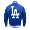 Los angeles dodgers script tail satin varsity jacket blue 4
