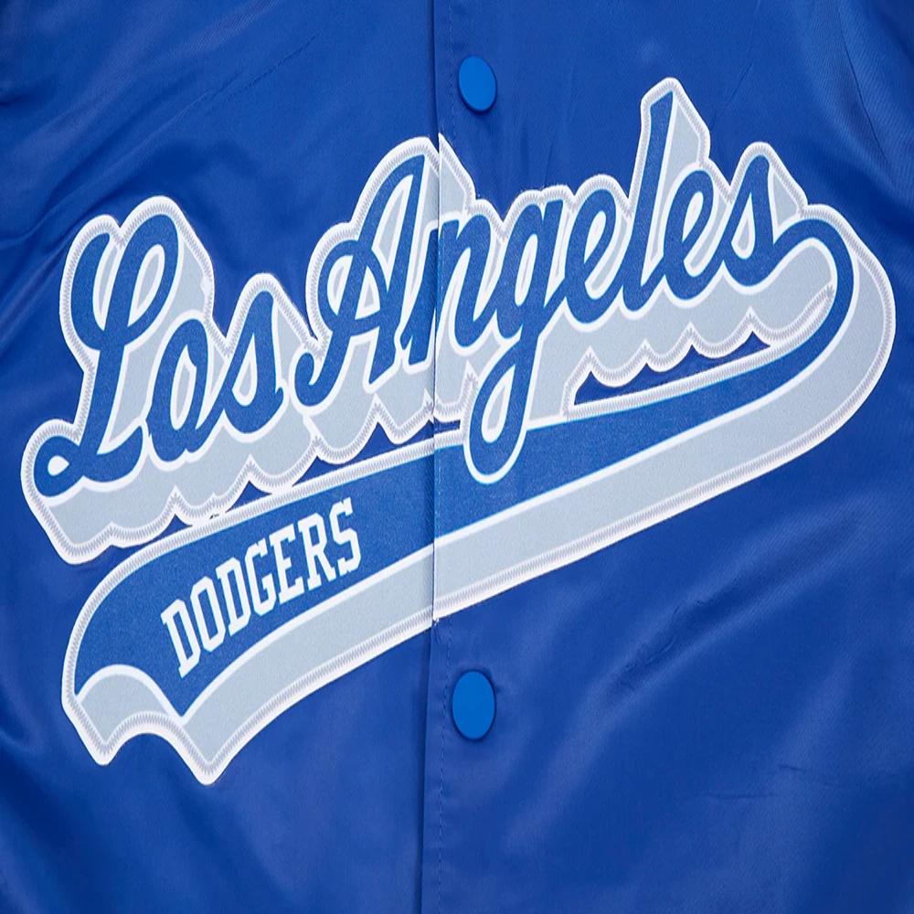 Los angeles dodgers script tail satin varsity jacket blue 6