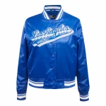 Los Angeles Dodgers Script Tail Women’s Blue Satin Jacket