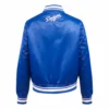 Los angeles dodgers script tail womens rib satin jacket blue 4