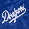 Los angeles dodgers script tail womens rib satin jacket blue 6