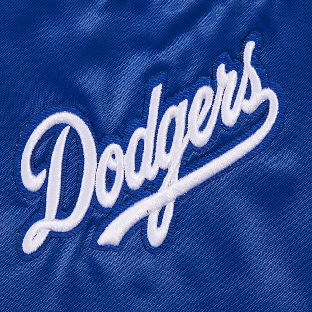 Los angeles dodgers script tail womens rib satin jacket blue 6