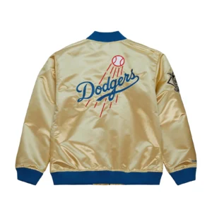 Los angeles dodgers team og 20 full zip satin varsity jacket gold 2