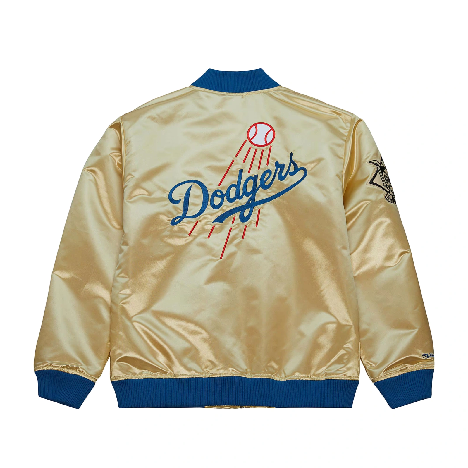 Los angeles dodgers team og 20 full zip satin varsity jacket gold 2