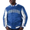Los angeles dodgers the ace satin varsity jacket blue 5