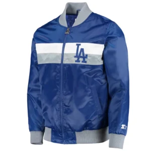 Los angeles dodgers the ambassador satin varsity jacket blue 2