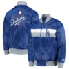 Los angeles dodgers the ambassador satin varsity jacket blue 3