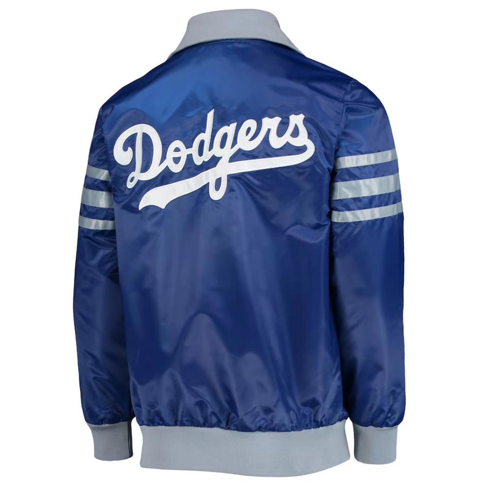 Los angeles dodgers the captain iii satin varsity jacket blue 1
