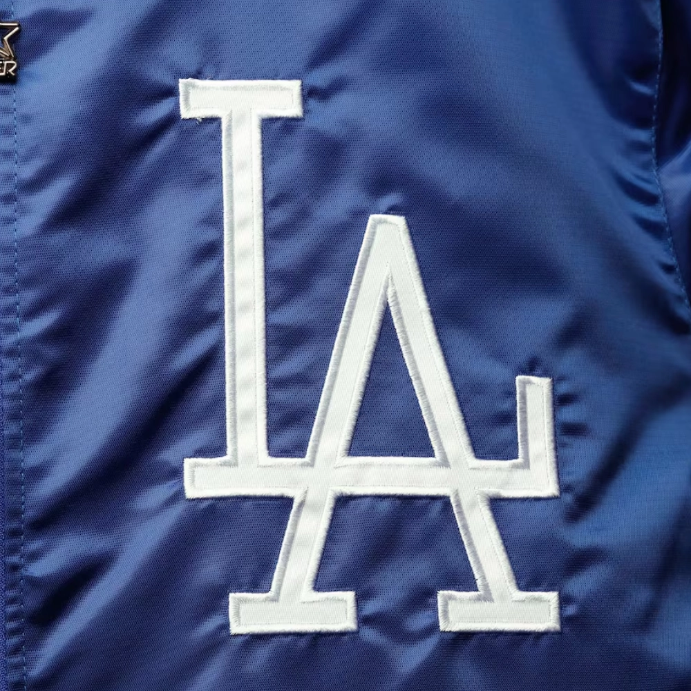 Los angeles dodgers the captain iii satin varsity jacket blue