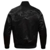 Los angeles dodgers triple black full snap satin varsity jacket 5 1