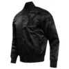 Los angeles dodgers triple black full snap satin varsity jacket 7 1