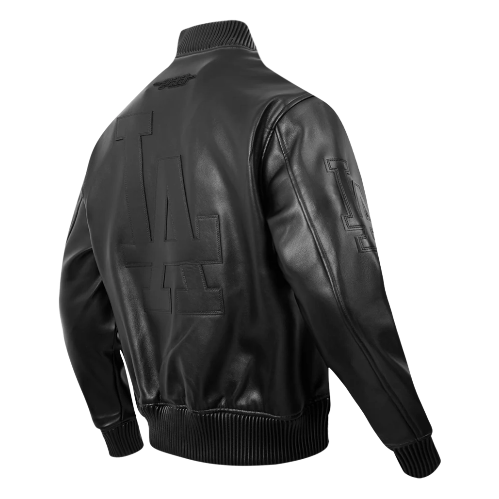 Los angeles dodgers washed vanguard black bomber jacket
