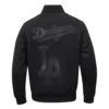 Los angeles dodgers washed vanguard ribbed leather logo jacket