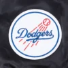 Los angeles dodgers womens mashup satin varsity jacket black 2 1