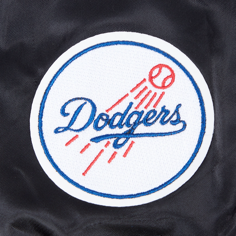 Los angeles dodgers womens mashup satin varsity jacket black 2 1