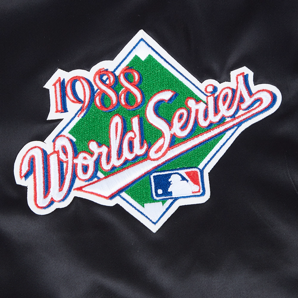 Los angeles dodgers womens mashup satin varsity jacket black 4 1