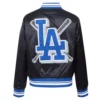 Los angeles dodgers womens mashup satin varsity jacket black 6 1