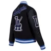 Los angeles dodgers womens mashup wool leather varsity jacket black 6 1