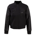 Los Angeles Dodgers Women's Triple Black Wool/Leather Jacket