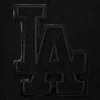 Los angeles dodgers womens triple black wool leather varsity jacket 2 1