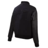 Los angeles dodgers womens triple black wool leather varsity jacket 5 1