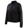 Los angeles dodgers womens triple black wool leather varsity jacket 6 1