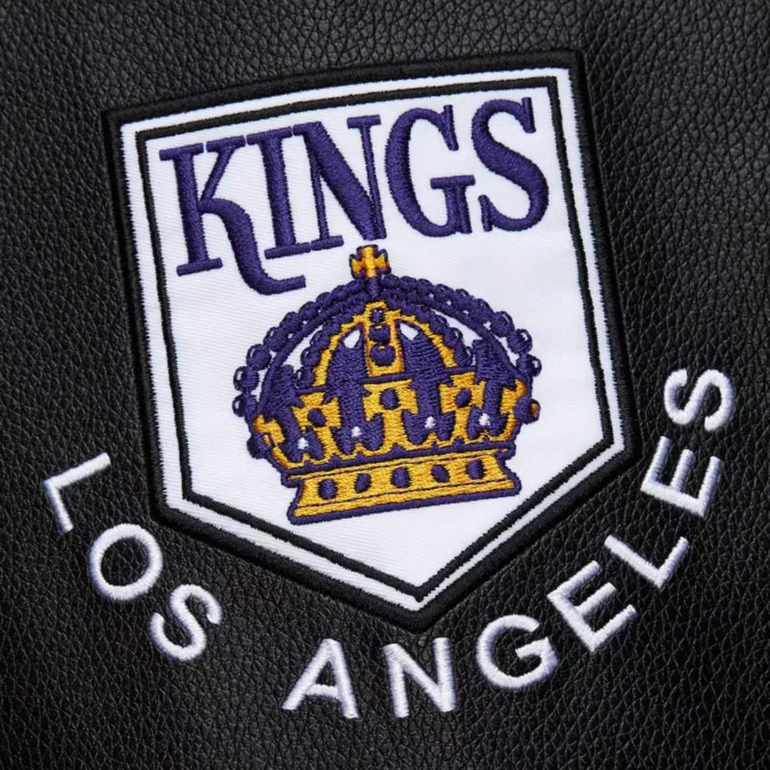 Los angeles kings black out wool leather jacket