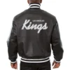 Los angeles kings full real leather varsity jacket black 1 1