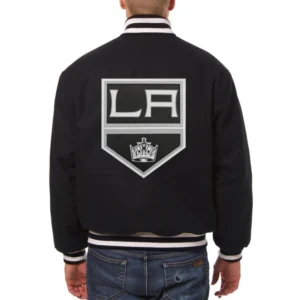 Los angeles kings one color wool varsity jacket black 1 1