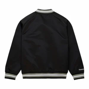 Los angeles kings raglan full snap satin varsity jacket 3