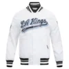 Los angeles kings script tail satin varsity jacket white 1