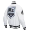 Los angeles kings script tail satin varsity jacket white 3
