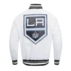 Los angeles kings script tail satin varsity jacket white 4