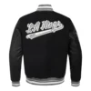 Los angeles kings script tail wool leather varsity jacket black 4