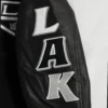 Los angeles kings script tail wool leather varsity jacket black 7