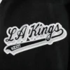 Los angeles kings script tail wool leather varsity jacket black white 6