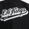 Los angeles kings script tail wool leather varsity jacket black white 7