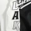 Los angeles kings script tail wool leather varsity jacket black white 9