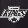 Los angeles kings two tone genuine wool leather varsity jacket black white 2 1
