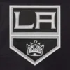 Los angeles kings two tone real wool leather varsity jacket black white 2 1