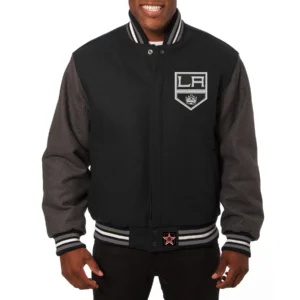 Los angeles kings two tone wool varsity jacket 1