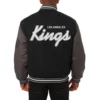 Los angeles kings two tone wool varsity jacket black grey 1 1