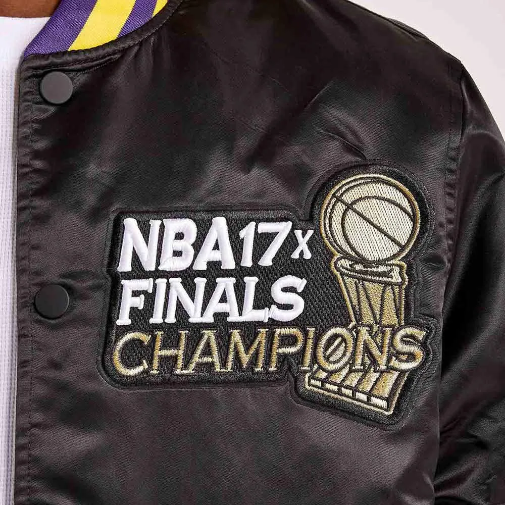 Los angeles lakers 17x champions black varsity jacket