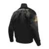 Los angeles lakers black gold full snap satin varsity jacket black 3