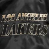 Los angeles lakers black gold full snap satin varsity jacket black 5