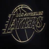 Los angeles lakers black gold wool leather varsity jacket black 11