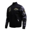Los angeles lakers black gold wool leather varsity jacket black 2