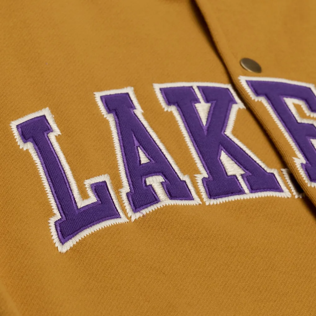 Los angeles lakers browncream dusted hooded front logo detail