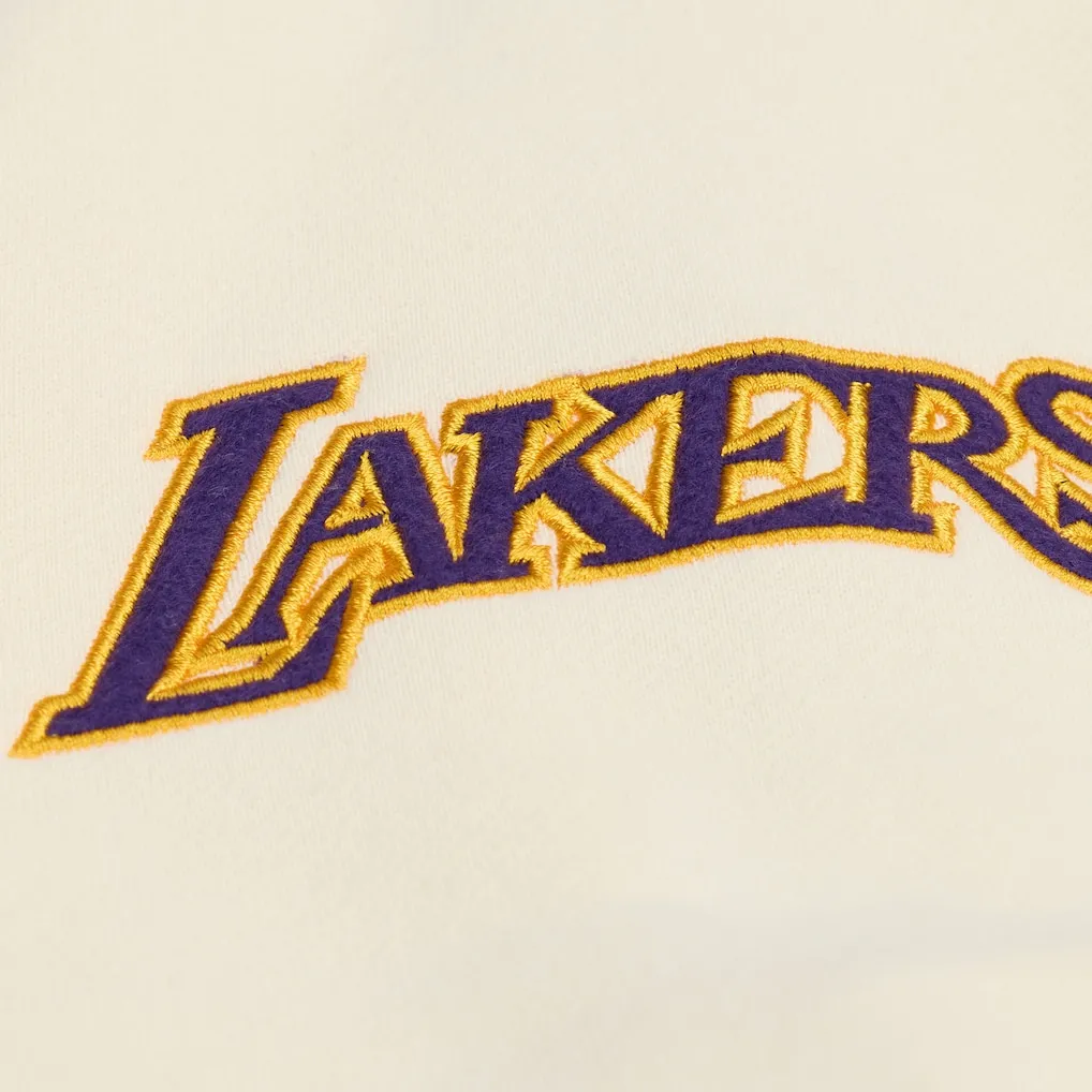 Los angeles lakers browncream dusted hooded sleeve logo