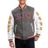 Los angeles lakers challenger wool leather varsity jacket 1